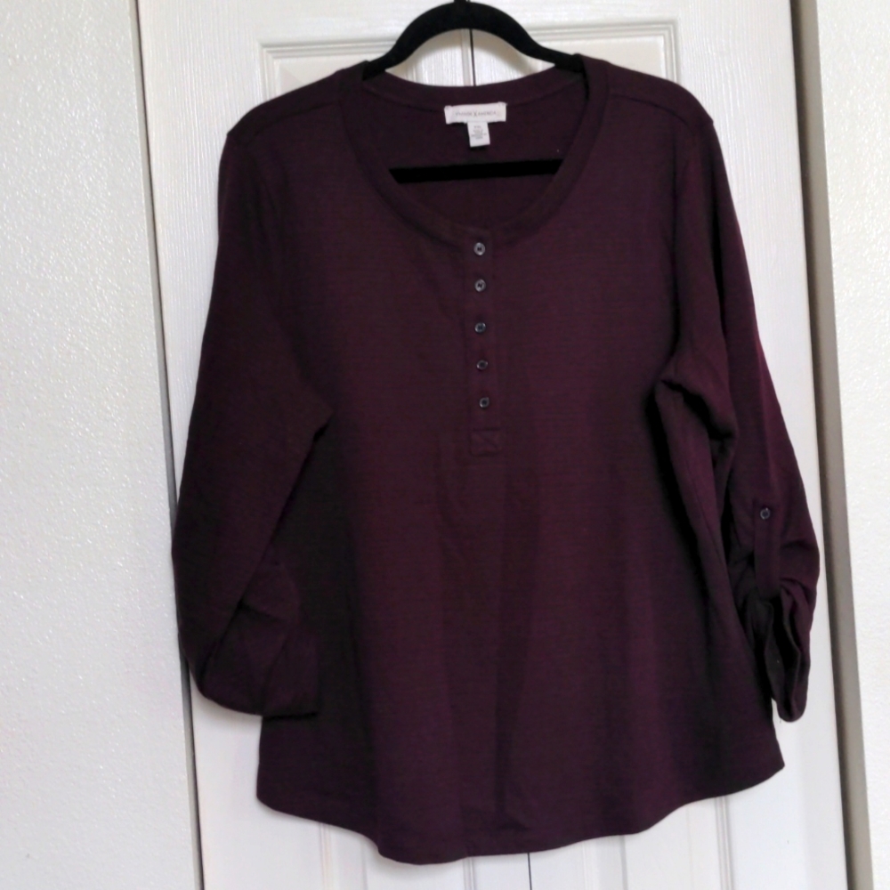 Wine knit top